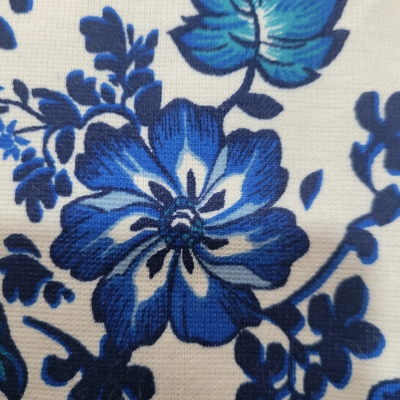 H&M Blue White Porcelain Floral Fit & Flare Mini Dress Chinoiserie Cottagecore - Picture 4 of 6